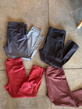 Zyia Leggings ( maroon, black, grey and red) 4 pair